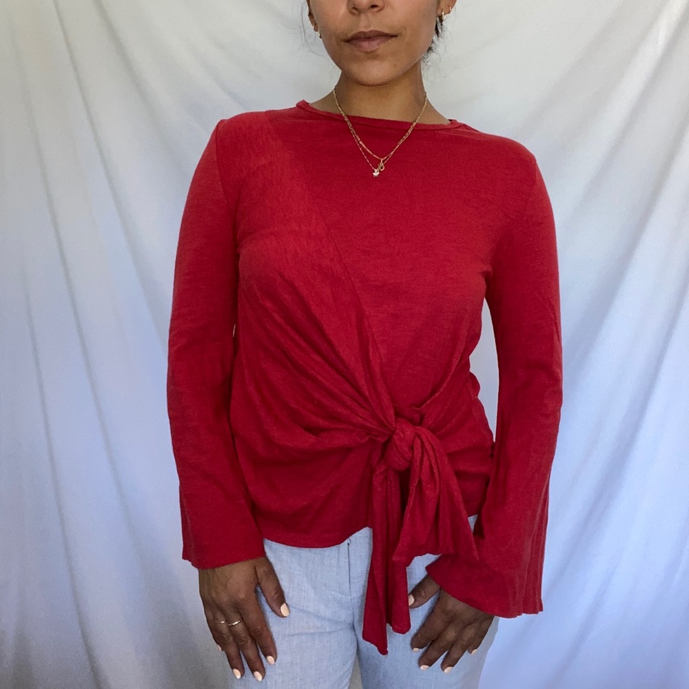 Red long sleeve blouse